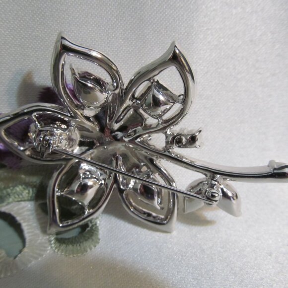 JTV Titanic Jewelry Collection Faux Opal & Faux Diamond Floral Pin - Gorgeous!! - Picture 14 of 16